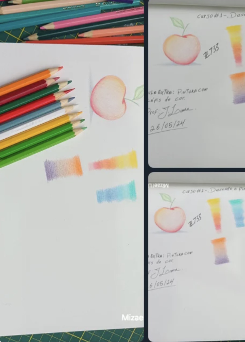 Pintura com lápis de cor